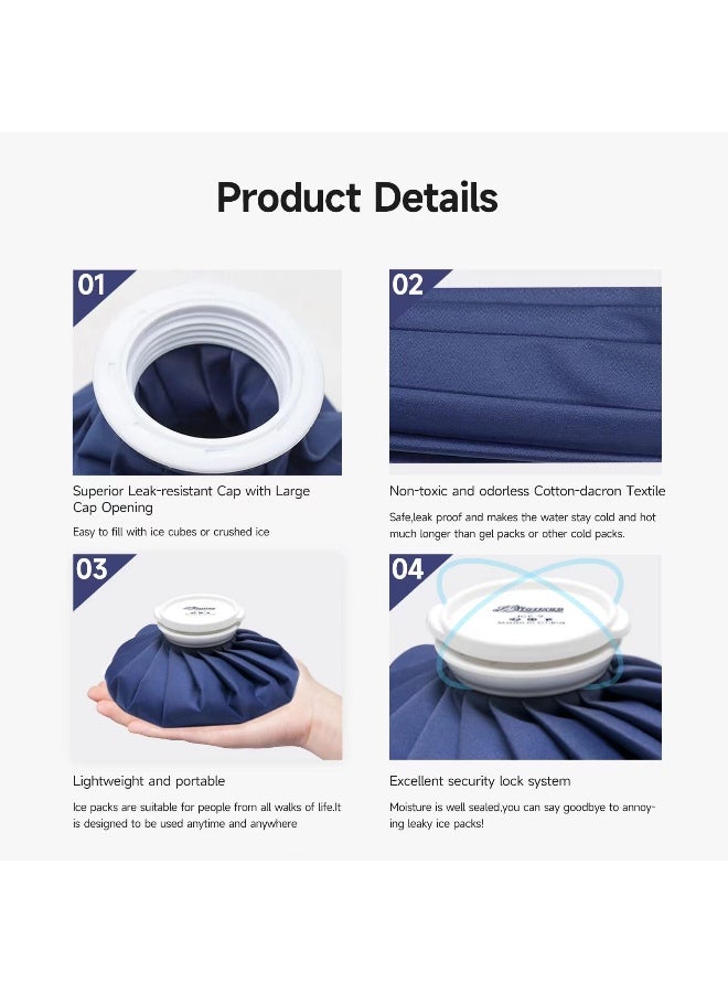 Chabeia Ice Packs for Injuries Reusable, Ice Cold Pack, Ice Bags Hot Water Bag for Hot & Cold Therapy and Pain Relief, 3 Ice Packs, 3 Sizes (6"/9"/11"), No-Leak Elastic Breathable Ice Bag  - Image 3