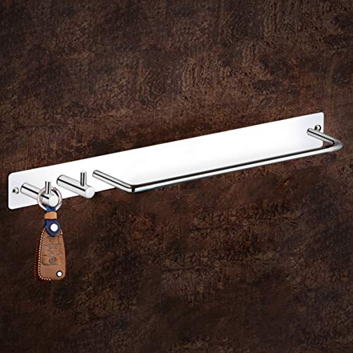 Plantex Stainless Steel Single Towel Rod for Bathroom with Hooks/Towel Holder in Kitchen/Towel Hanger for Wash Basin/Hook Rail/Bathroom Accessories (Chrome) - Image 4