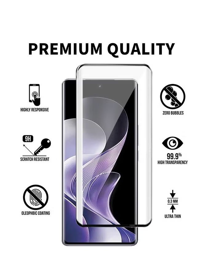YoYoTech Vivo V40 5G Tempered Glass Screen Protector,3D Curved Edge 9H Hardness High Definition Clear Scratch Resistant Bubble Free Anti-Fingerprints,Easy Installation - Image 4