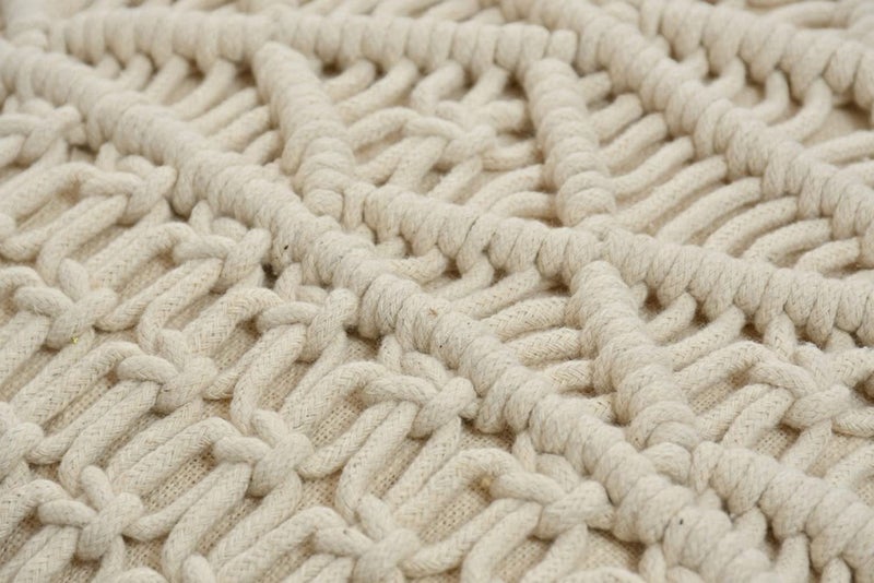 pepme pepme Macrame Cushion Cover Diamond Chain 20x20 OffWhite  - Image 3