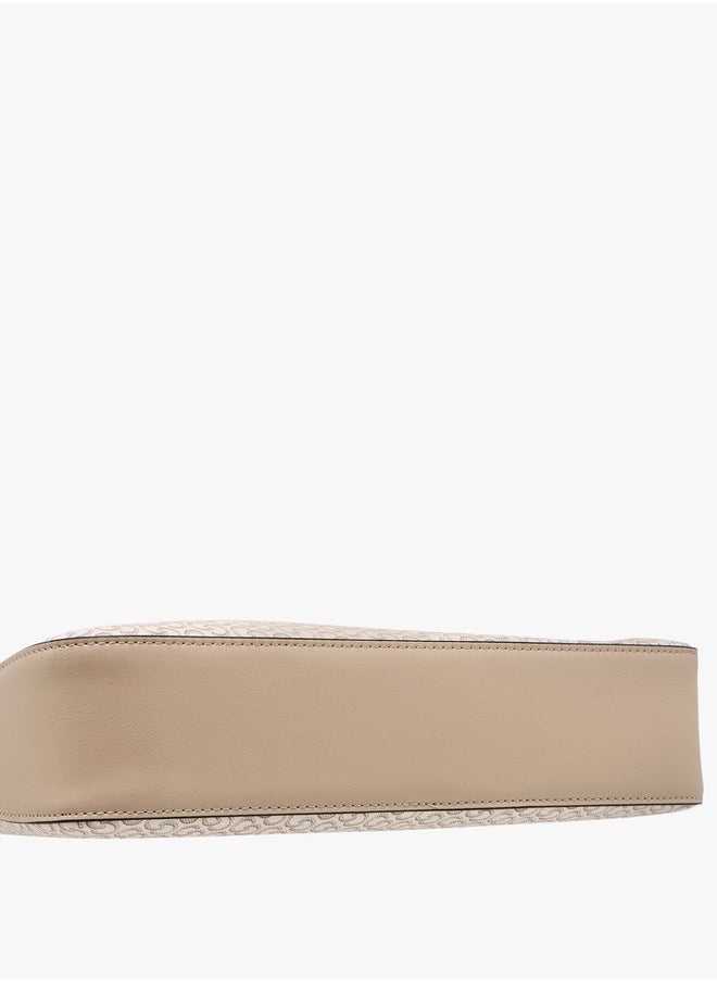 Celeste - Women's Monogram Print Shoulder Bag with Flap Closure - Image 1
