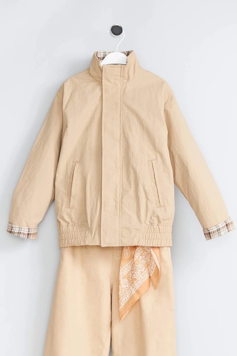 ديفاكتو Boy Waterproof Half Turtleneck Jacket
