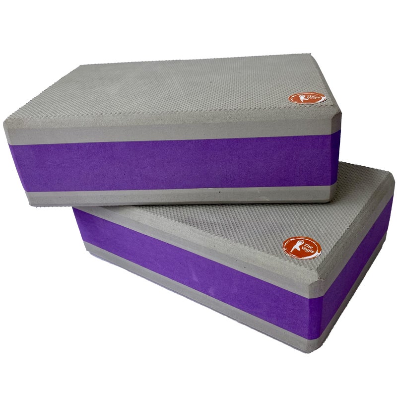 The Yogis High Density Foam Yoga Block Brick * [ Set of 2 ] * Large Size [ Free - Yoga Belt ] Made in India (Gray) - Image 4