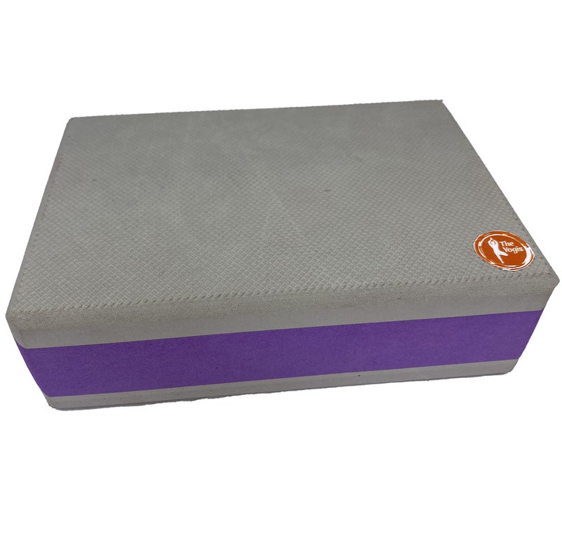 The Yogis High Density Foam Yoga Block Brick * [ Set of 2 ] * Large Size [ Free - Yoga Belt ] Made in India (Gray) - Image 2