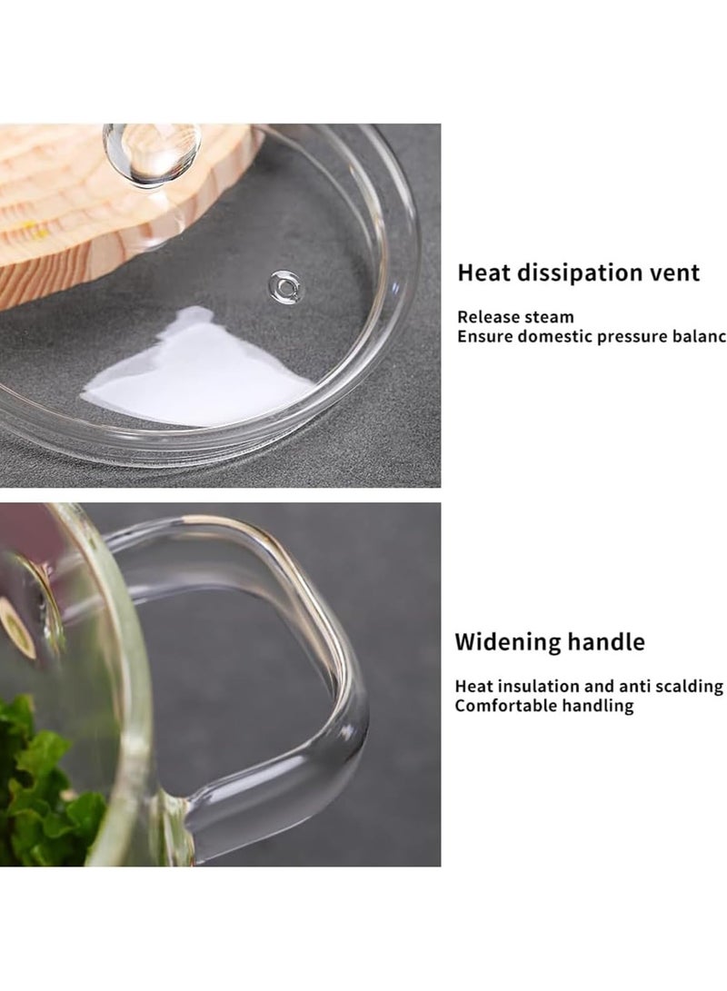 Clear Glass Cooking Pot, Glass Cookware Stovetop Pot, Heat Resistant Glass Boiling Pot with Handles and Lid, for Home Kitchen Restaurant Glass Cookware, Stove and Dishwasher Safe (1.9L) - Image 5