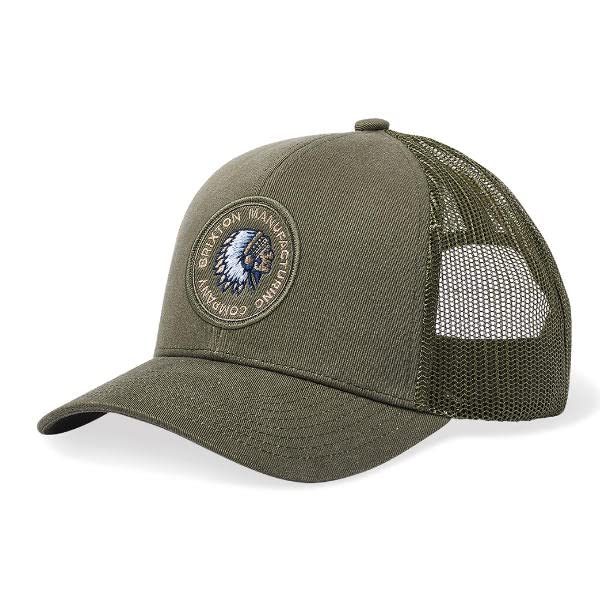 Brixton Men's Wheeler Snapback Cap Olive Surplus – with Mesh Back Panels - Image 2