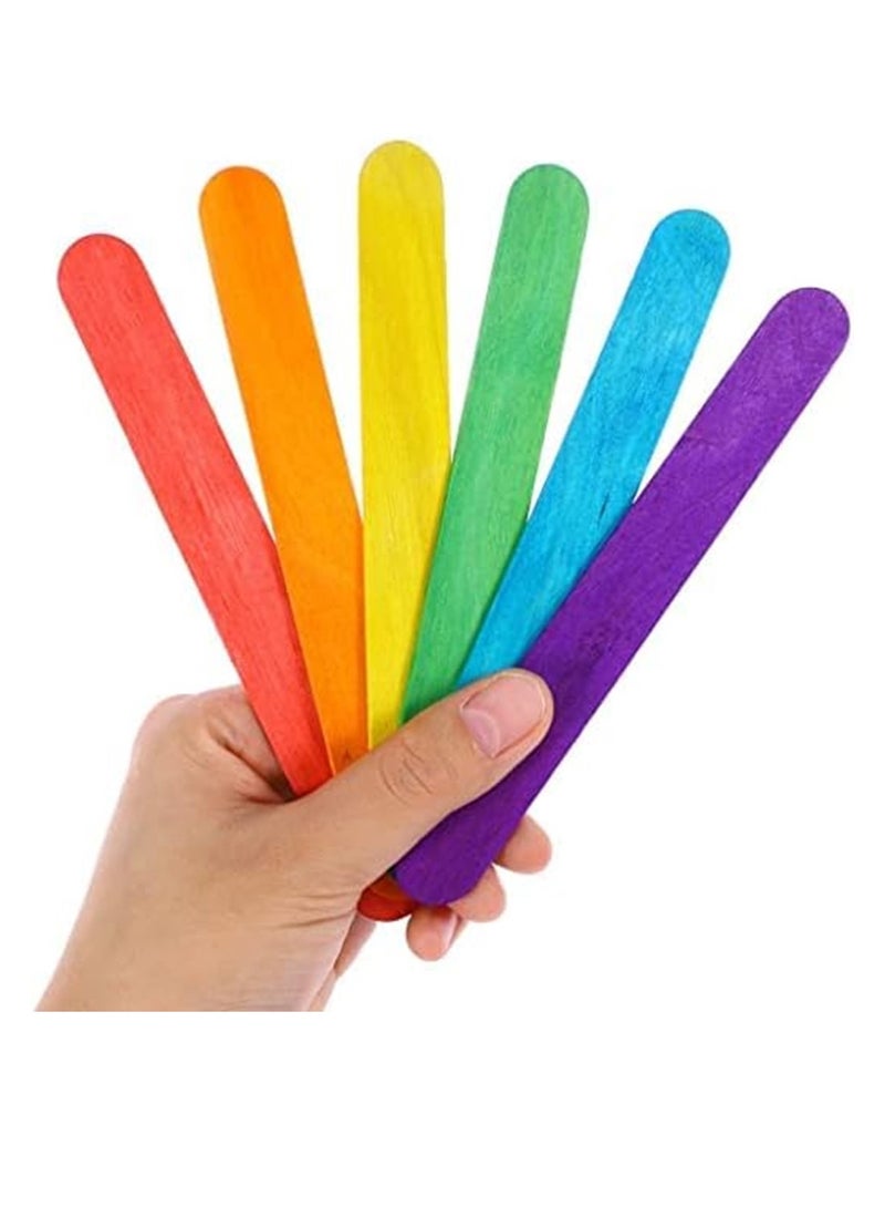 ATKET 12-Piece Wooden Popsicle Sticks Assorted Colours 20cm Length - Image 3