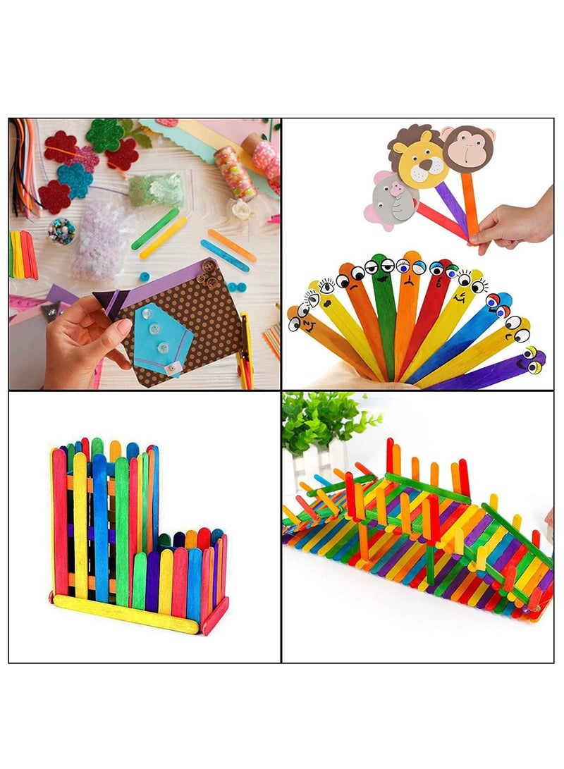 ATKET 12-Piece Wooden Popsicle Sticks Assorted Colours 20cm Length - Image 4