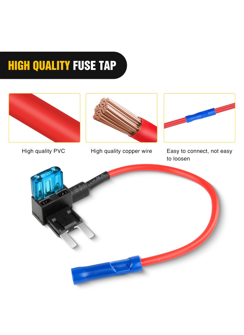 Nilight Nilight Fuse Holder Add-a-circuit Fuse TAP Adapter Mini ATM APM Blade Fuse Holder-10 Pack , 2 years Warranty  - Image 3