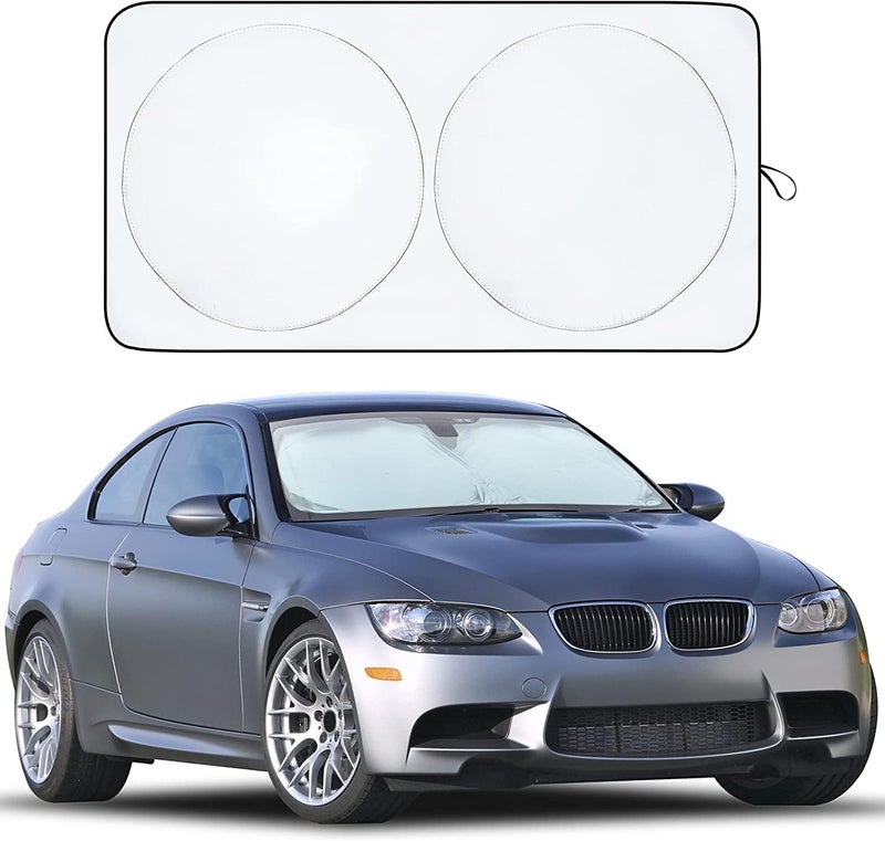 EcoNour Patented Design Car Windshield Sun Shade Blocks 99 Heat Keeps Interior Cool Fits Cars SUVs Trucks Automotive Sun Screen Visor Car Accessories for Summer Medium 64x32 Inches