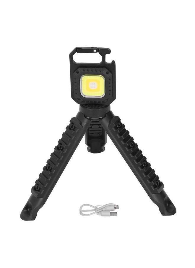 Thoraya COB Small Flashlights Rechargeable Portable Mini Pocket Lights with Folding Triangle Bracket for Fishing Camping  - Image 1