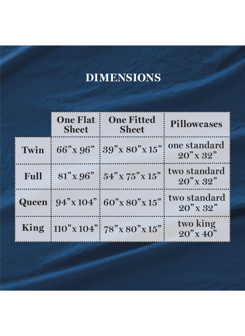 MARTHA STEWART Ultra Soft Brushed and Washed Microfiber 4 Piece Sheet Set  Easy Care  Comfy Bed Sheets with Deep Pocket up to 16""  1 Flat and 1 Fitted Sheet  2 Std. Pillowcases  Queen Size  Navy Blue