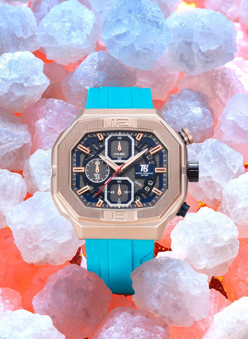 T5 Mens Chronograph Silicone Strap Watch - Image 2