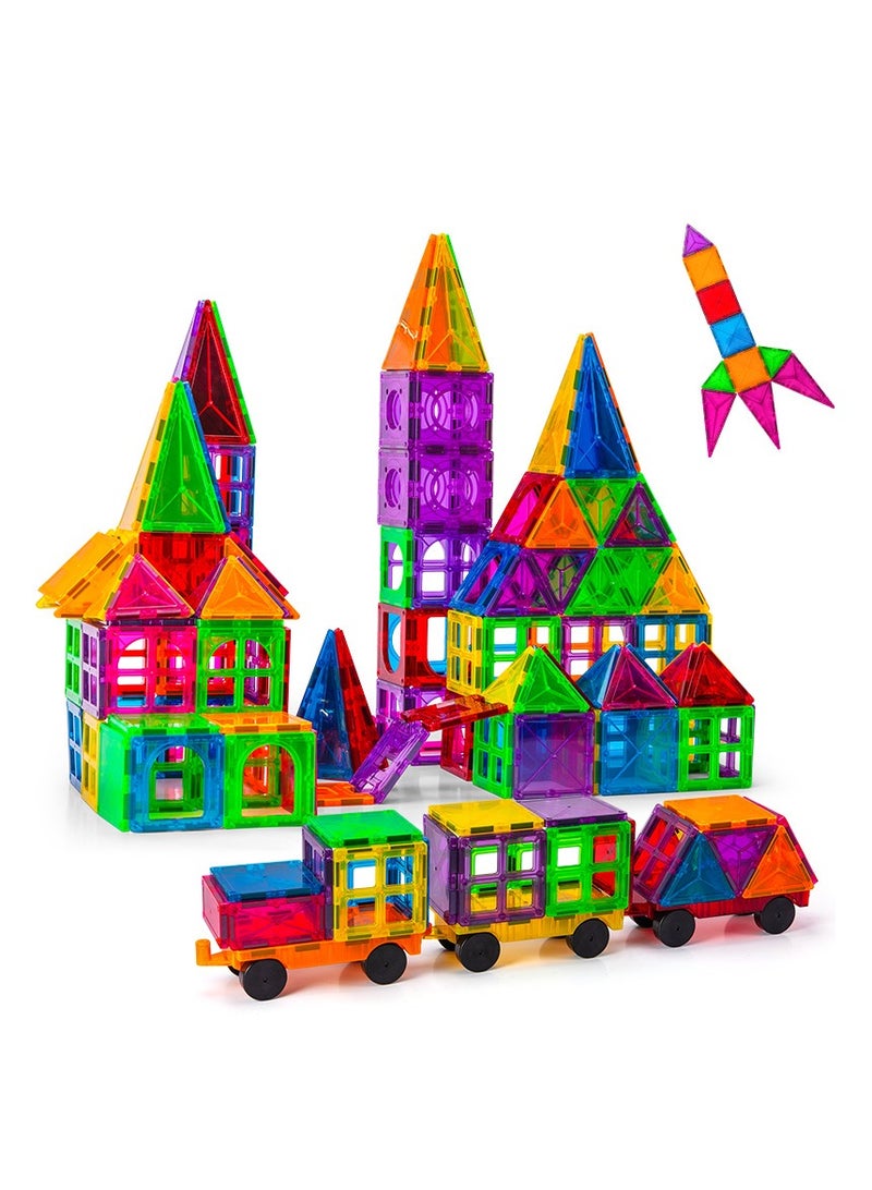 الألواح المغناطيسية للأطفال، 60 قطعة من وحدات البناء ثلاثية الأبعاد المجموعة الإنشائية -الإبداع المطلق بلا حدود وتعليم العلوم والتكنولوجيا والهندسة والرياضيات (60 قطعة) - Image 5