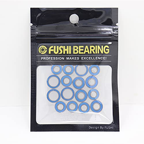 FUSHIBEARING FUSHI 16PCS RC Ball Bearing Kit Blue Rubber Seals for Tamiya TT-02 - Image 5