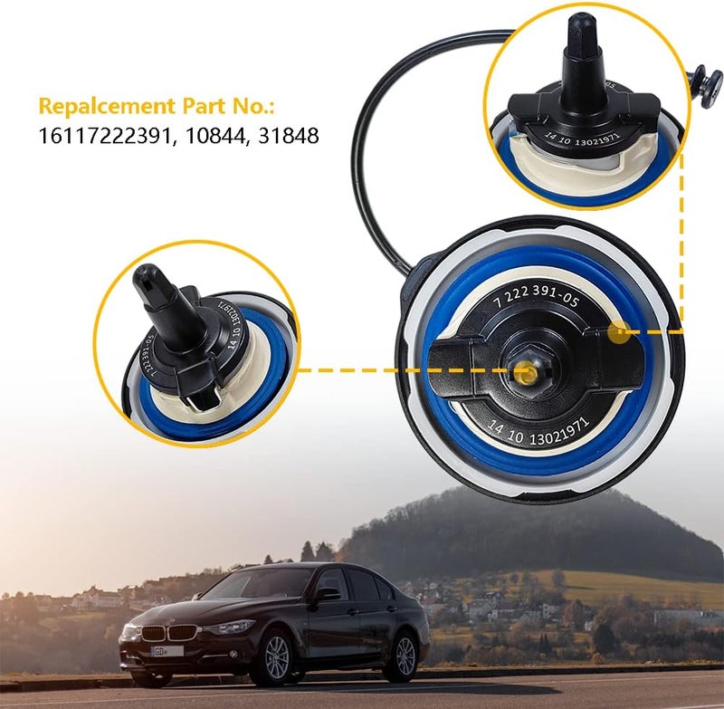 LLNSEAUTO غطاء خزان الوقود مناسب لسيارات BMW E92 E90 E60 E46 و Mini Cooper 16116756772 مقاوم للرمل والغبار - Image 3