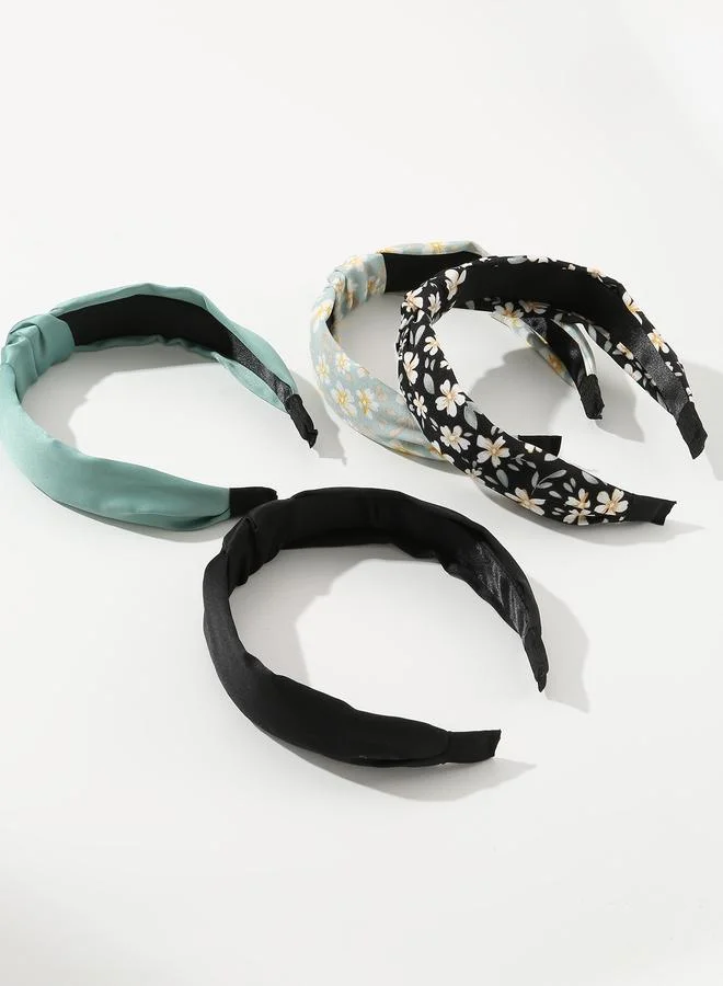 Take Two  Set of 4 - Floral Print Knot Headband for Women | Best Price UAE