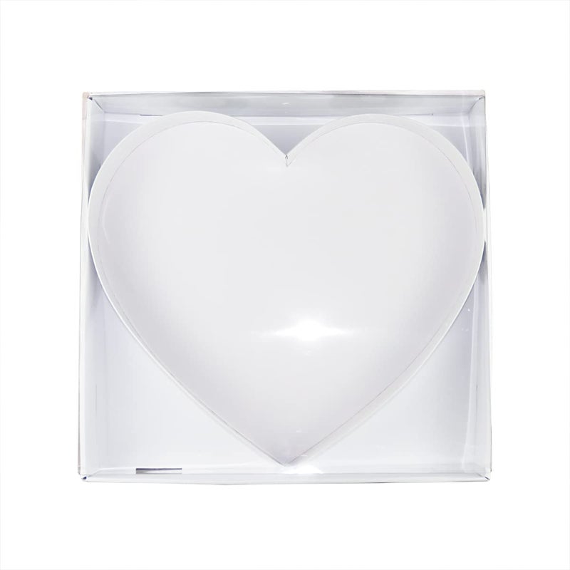 WENPACK 12.5" Cardboard Fillable Heart Shaped Mache Charcuterie Sweets Candy Decorative Box with Clear Lid (White, Heart) - Image 4