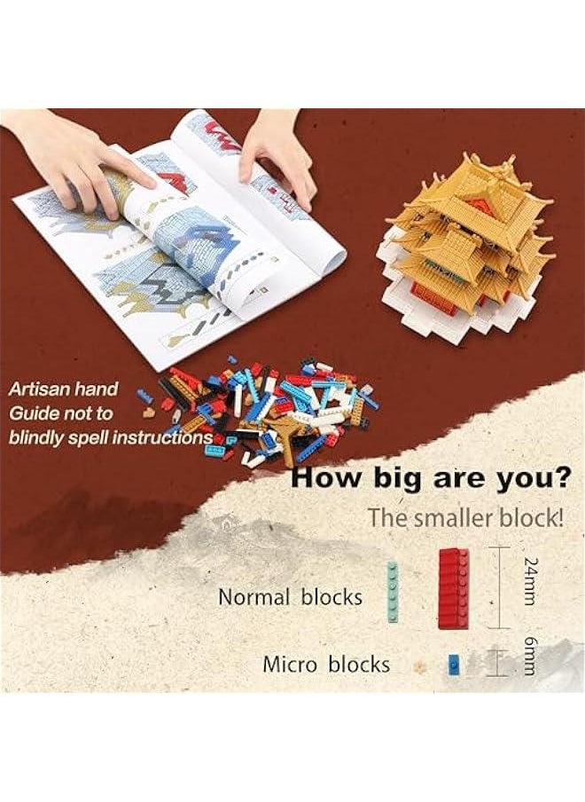null - Architecture Building Sets for Adults Micro Mini Blocks, Turret of Palace Building Bricks Set for Kids, Chinese Architecture Kits Creative Present for Ages of 14+(2460PCS) - Image 1