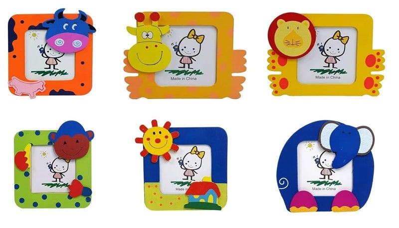 Crackles Cute Cartoon Design Wood Photo Frame For Children Birthday Return Gift (Pack Of 36) - Image 1