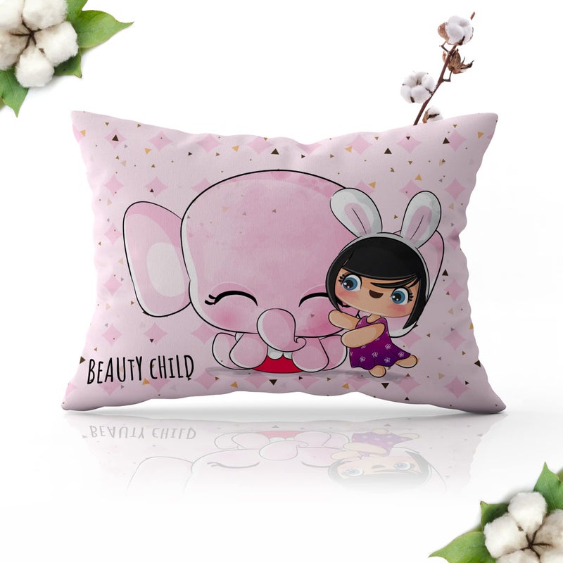 Novo Baby Fiber Baby Pillow with Super Soft Fabric|1 Month to 5 Year Kids,Baby Pillows | Infant Pillow for Sleep,Bed Set,Head Shaping,Neck Support (12 X 18 Inches) (Lady Elephant) - Image 1