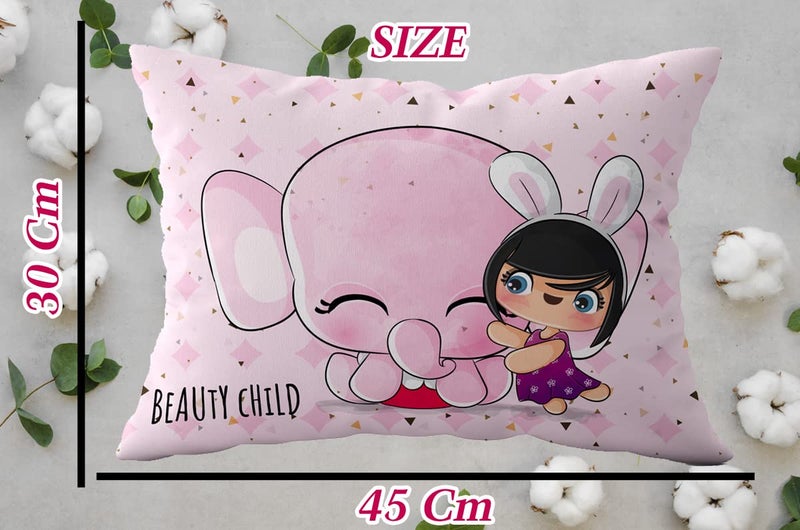 Novo Baby Fiber Baby Pillow with Super Soft Fabric|1 Month to 5 Year Kids,Baby Pillows | Infant Pillow for Sleep,Bed Set,Head Shaping,Neck Support (12 X 18 Inches) (Lady Elephant) - Image 2