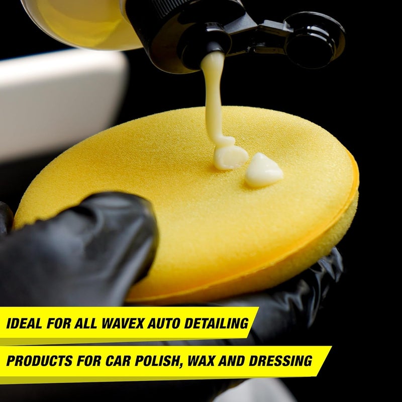 Wavex Ultrafine Foam Sponge Applicator for Car Wax, Dashboard Dressing and Many More (Pack of 3 Yellow) - Image 3