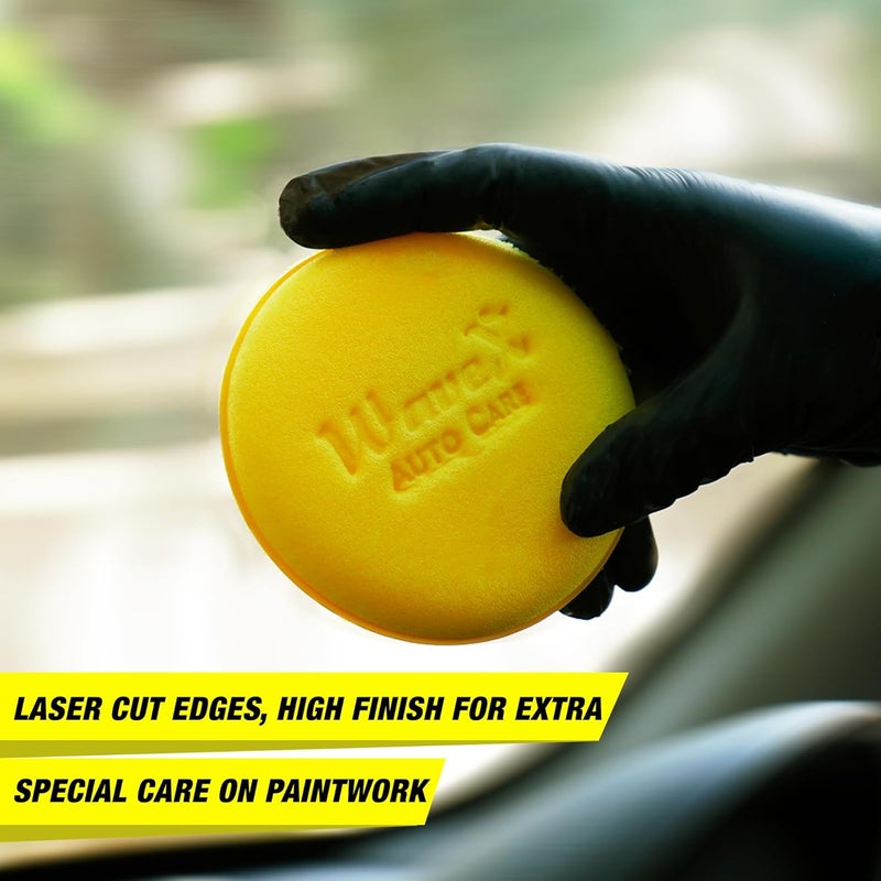 Wavex Ultrafine Foam Sponge Applicator for Car Wax, Dashboard Dressing and Many More (Pack of 3 Yellow) - Image 2