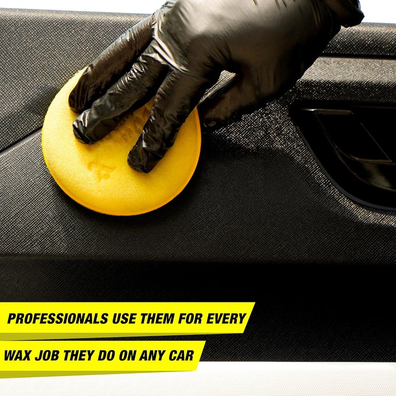 Wavex Ultrafine Foam Sponge Applicator for Car Wax, Dashboard Dressing and Many More (Pack of 3 Yellow) - Image 4