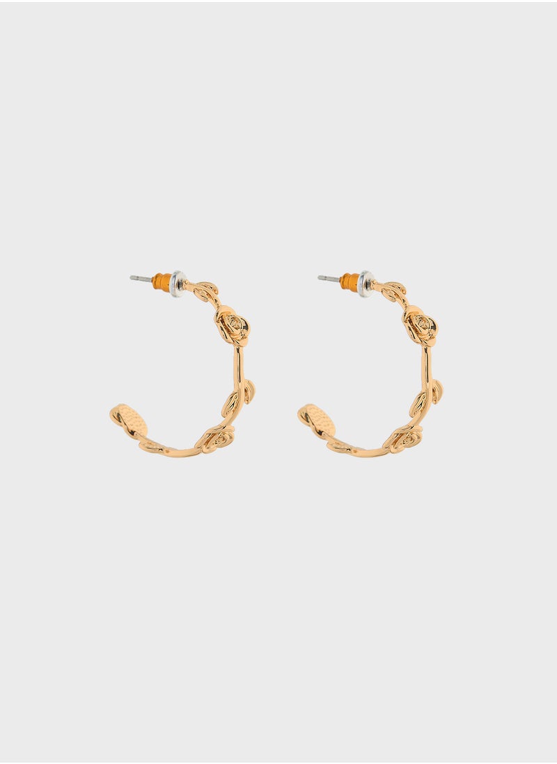 ELLA Rose Floral Hoop Earrings  - Image 1