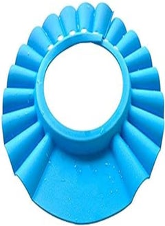 OR Adjustable waterproof eye shield shampoo shower protector cap soft hat adjustable baby kids child children bathing cap available for 0-9 years' kids (blue) - 2724598984228 
