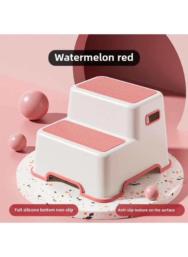 ORiTi مقعد مرحاض للأطفال، مقعد غسيل يدين غير قابل للانزلاق، مقعد بيانو، مقعد بلاستيكي سميك للاستخدام المنزلي - وردي - Image 1