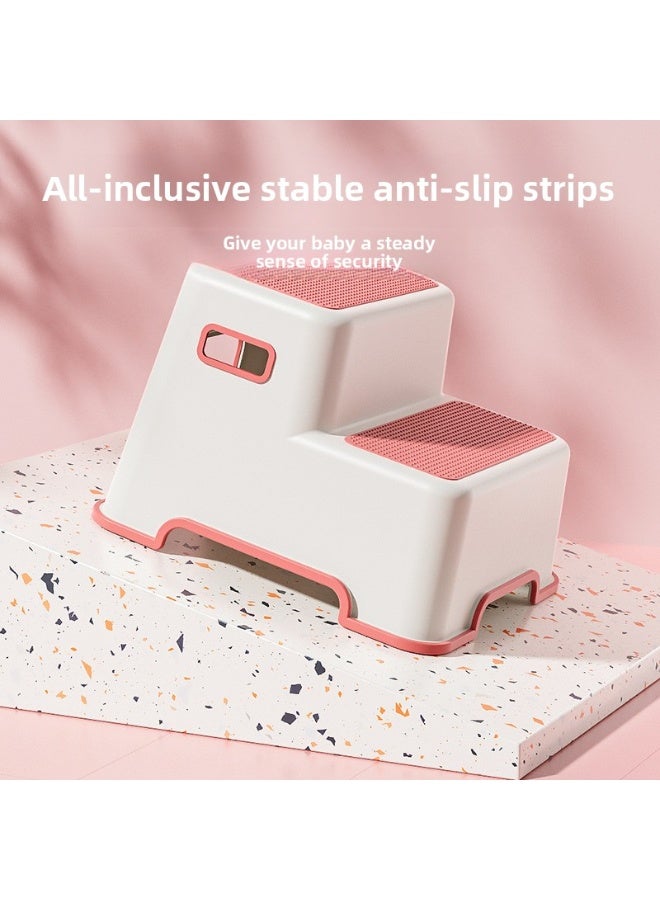 ORiTi مقعد مرحاض للأطفال، مقعد غسيل يدين غير قابل للانزلاق، مقعد بيانو، مقعد بلاستيكي سميك للاستخدام المنزلي - وردي - Image 3