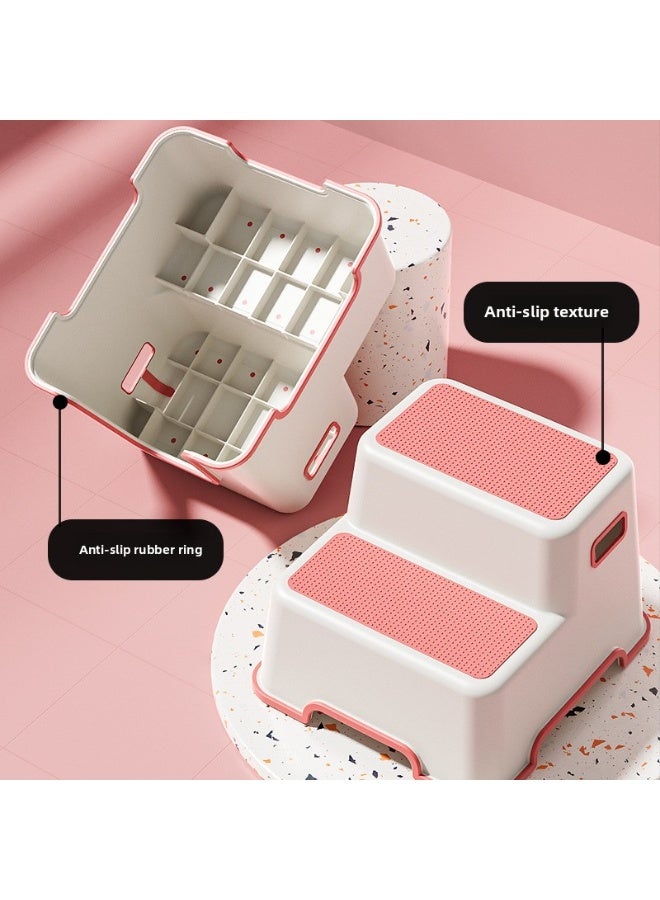 ORiTi مقعد مرحاض للأطفال، مقعد غسيل يدين غير قابل للانزلاق، مقعد بيانو، مقعد بلاستيكي سميك للاستخدام المنزلي - وردي - Image 2