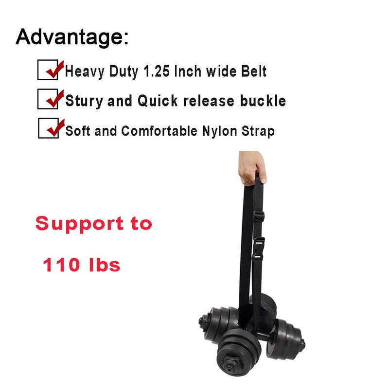 Vigorport Utility Straps with Quick Release Buckle,Nylon Backpack Accessory Sleeping Bag Strap,1.25"*72" Adjustable for Hiking,Travel,Outdoor Sports-4 Pack(Black) - Image 4