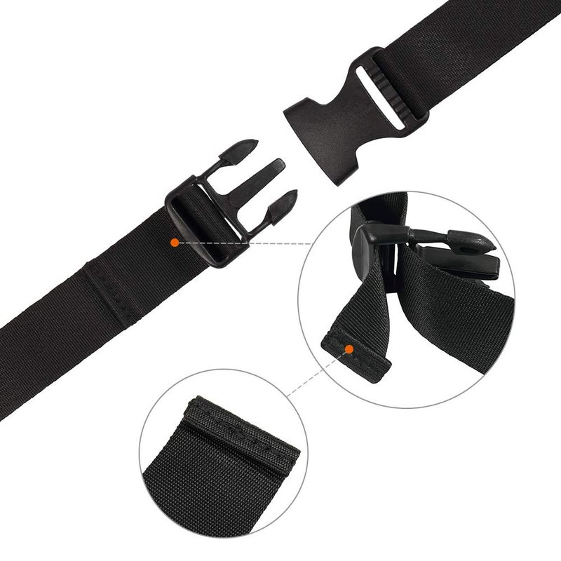 Vigorport Utility Straps with Quick Release Buckle,Nylon Backpack Accessory Sleeping Bag Strap,1.25"*72" Adjustable for Hiking,Travel,Outdoor Sports-4 Pack(Black) - Image 3