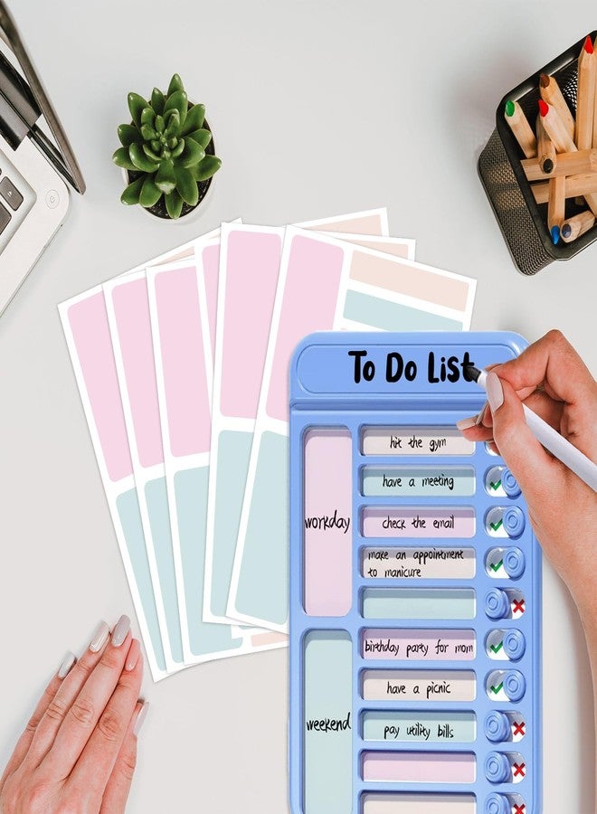 BelleAngle Blue Chore Chart for Adult Kids Checklist Board to Do List Reusable Daily Planner for Refrigerator Desk Wall Routine Reminder Board ADHD Tools - Image 5