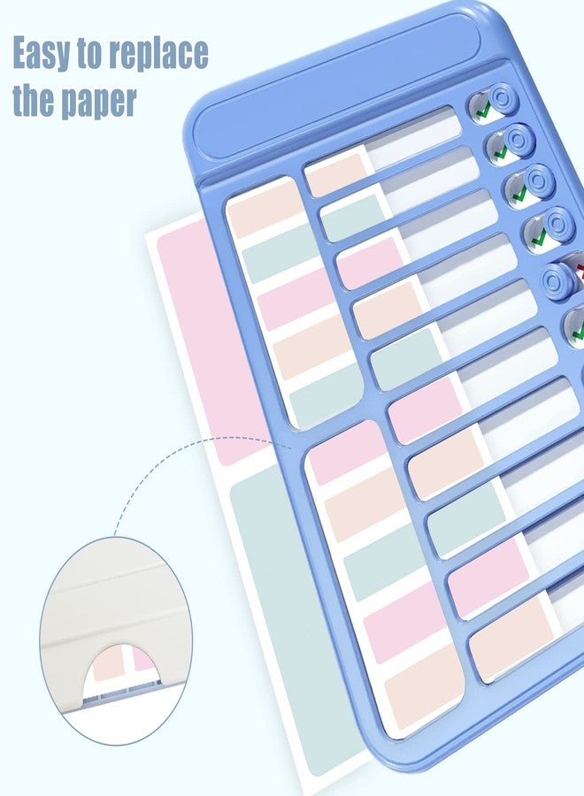 BelleAngle Blue Chore Chart for Adult Kids Checklist Board to Do List Reusable Daily Planner for Refrigerator Desk Wall Routine Reminder Board ADHD Tools - Image 3