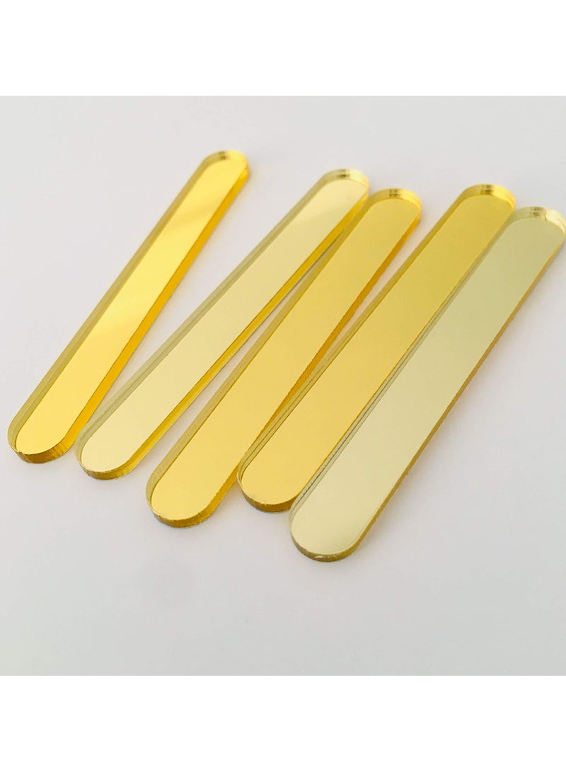 AAS ECOM Gold Acrylic Popsicle Sticks, 30 Pieces, 7 cm, for Ice-Cream Making and Arts & Crafts - Image 3