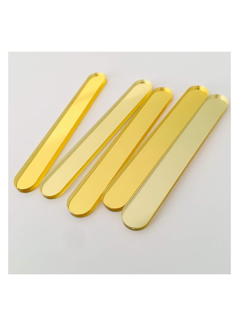 AAS ECOM Gold Acrylic Popsicle Sticks, 30 Pieces, 7 cm, for Ice-Cream Making and Arts & Crafts - Image 5
