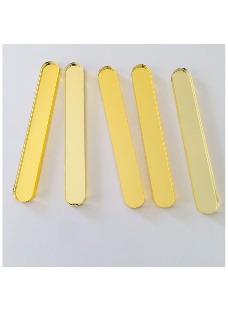 AAS ECOM Gold Acrylic Popsicle Sticks, 30 Pieces, 7 cm, for Ice-Cream Making and Arts & Crafts - Image 2