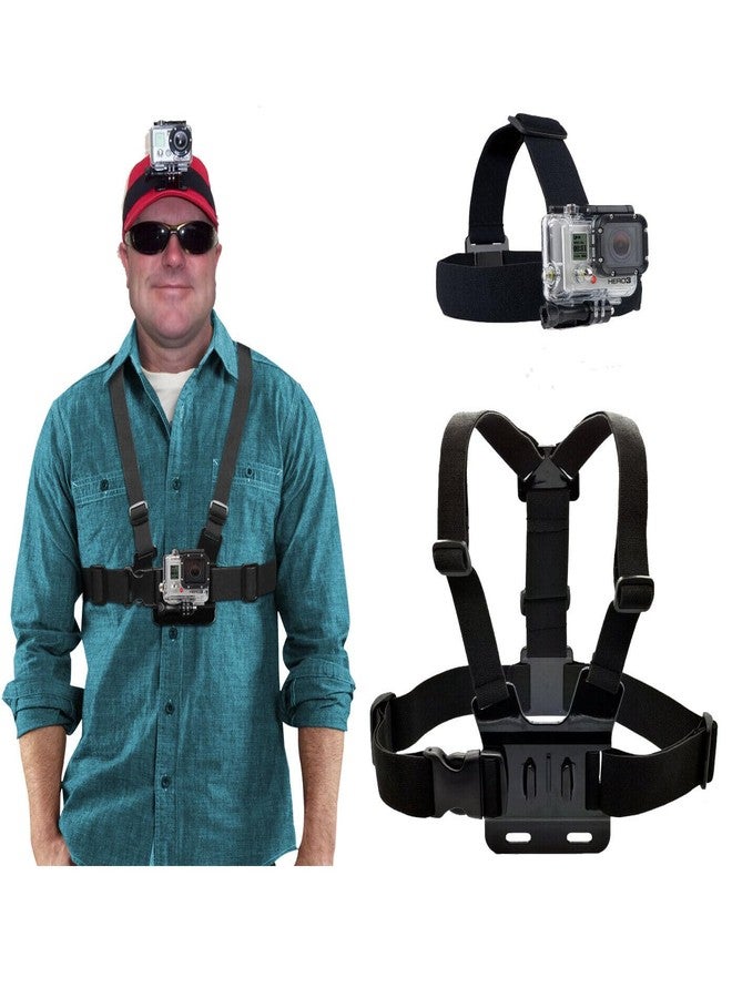 SEVAM Combo Set Chest Mount + Head Mount Camera Accessory Kit Wrist Strap Backpack Clip Mount Compatible with GoPro - Image 1