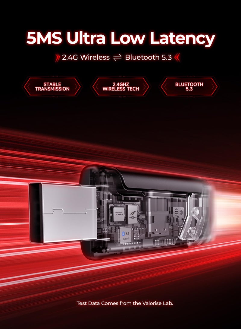 بيكن سماعة رأس لاسلكية للألعاب، صوت محيطي 7.1، سماعات رأس USB للألعاب 2.4 جيجا هرتز، ميكروفون بخاصية إلغاء الضوضاء ENC، سماعة بلوتوث للكمبيوتر الشخصي PS5 PS4 Mac يُحوّل - Image 4