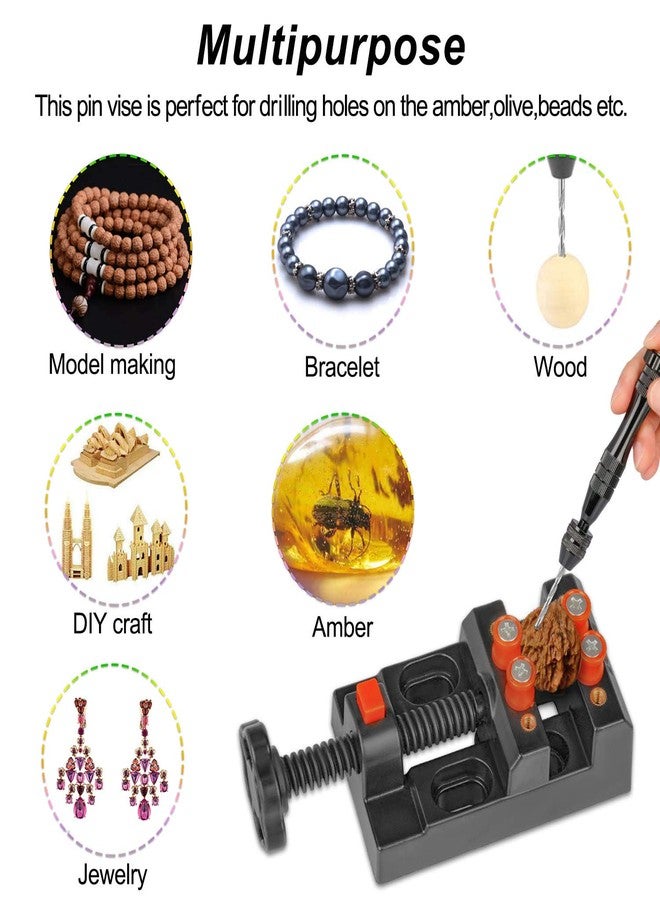 Hakkin 32 Pcs Pin Vise Hand Drill for Jewelry Making, Mini Manual Drill Kit - 0.8-3.0mm HSS Micro Twist Drill, Pin Vise, Carving Clamp and PCB Drills, for Resin, Wood, Plastic - Image 2