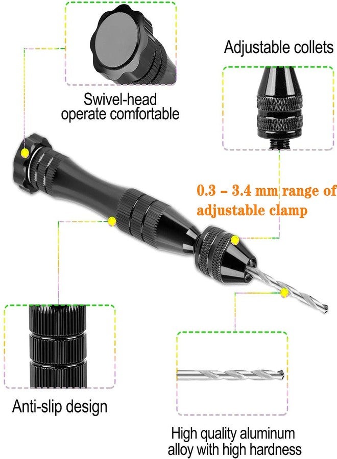 Hakkin 32 Pcs Pin Vise Hand Drill for Jewelry Making, Mini Manual Drill Kit - 0.8-3.0mm HSS Micro Twist Drill, Pin Vise, Carving Clamp and PCB Drills, for Resin, Wood, Plastic - Image 3