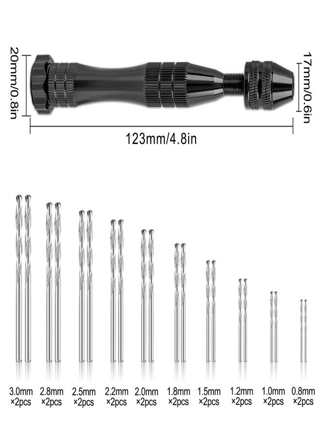 Hakkin 32 Pcs Pin Vise Hand Drill for Jewelry Making, Mini Manual Drill Kit - 0.8-3.0mm HSS Micro Twist Drill, Pin Vise, Carving Clamp and PCB Drills, for Resin, Wood, Plastic - Image 4