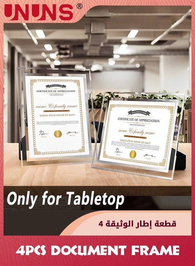 UNUNS 29.7x21cm Picture Frames,4 Pack A4 Silver Glass Certificate Frames For Document Diploma Award,Only For Tabletop Display Vertically Or Horizontally - Image 5