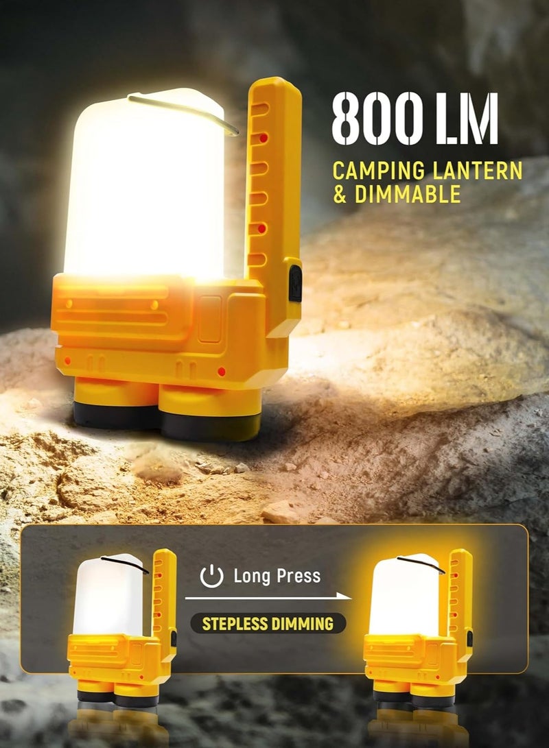 Rechargeable LED Camping Lantern, Dimmable Lantern Flashlight with Hook, Waterproof Spotlight for Hurricane Emergency, Outdoor, Hiking and Home, USB Cable Included - Image 2