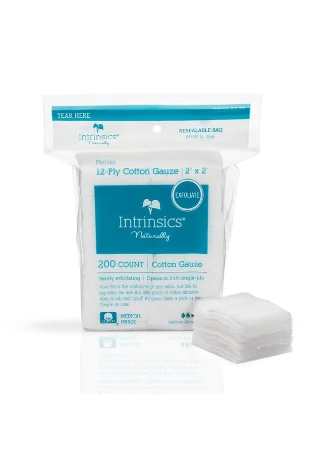 Intrinsics Med-Esthetic 100% Naturelle Cotton Petite 12-Ply Gauze 2"x 2" - 200 Count - Image 1