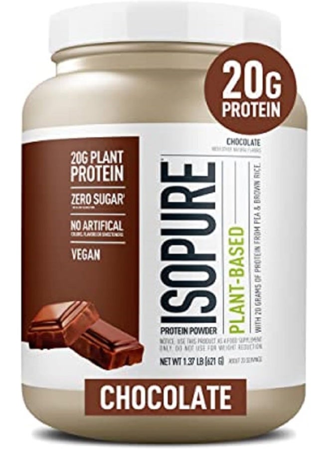 Isopure مسحوق بروتين نباتي بالشوكولاتة، مع محلي فاكهة الراهب والأحماض الأمينية، لاستعادة الطاقة بعد التمرين، خالي من السكر، نباتي، بروتين بازلاء عضوي، خالي من الألبان، 22 حصة (قد يختلف التعبئة) - Image 1